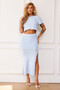 Waves Of Wonder Knit Midi Skirt - Pale Blue | Sage and Paige AUS.