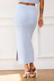 Waves Of Wonder Knit Midi Skirt - Pale Blue | Sage and Paige AUS.