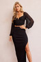You're A Peach Knit Midi Skirt - Black | Sage and Paige AUS.