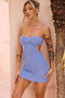 After Party Crochet Mini Dress - Denim Blue | Sage and Paige AUS.