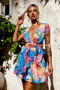 Marbella Mini Dress - Blue Multi | Sage and Paige AUS.