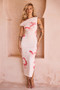 Roseberry Kiss Midi Dress - Coral | Sage and Paige AUS.