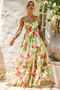 Nightcap Maxi Dress - Green Multi | Sage and Paige AUS.