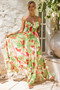 Nightcap Maxi Dress - Green Multi | Sage and Paige AUS.