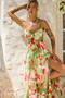 Nightcap Maxi Dress - Green Multi | Sage and Paige AUS.