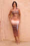 So Lively Midi Dress - Brown Multi | Sage and Paige AUS.