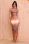 So Lively Midi Dress - Brown Multi | Sage and Paige AUS.