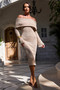 Solene Knit Midi Dress - Beige