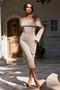 Solene Knit Midi Dress - Beige