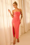 Starlit Baby Midi Dress - Coral