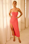 Starlit Baby Midi Dress - Coral