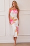 Petal Whisper Midi Dress - Pink Green