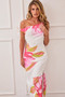 Petal Whisper Midi Dress - Pink Green