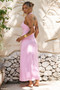 Shot Twist Maxi Dress - Pink