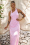 Shot Twist Maxi Dress - Pink