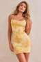 Faded Gardens Mini Dress - Yellow Multi