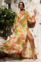 Tropic Muse Chiffon Maxi Dress - Green Multi