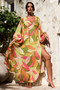 Tropic Muse Chiffon Maxi Dress - Green Multi