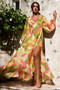 Tropic Muse Chiffon Maxi Dress - Green Multi