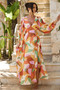Tropic Muse Chiffon Maxi Dress - Orange Multi