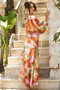 Tropic Muse Chiffon Maxi Dress - Orange Multi