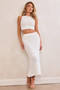 Riviera Rose Knit Crop Top - White