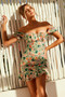 Be Your Girl Mini Dress - Green Orange | Sage and Paige AUS.