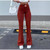 Red Milk Shreds Flared Pants For Women Skinny Casual High Waist Drape Women's Pant 2021 Spring Summer Fashion Trousers Female