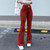 Red Milk Shreds Flared Pants For Women Skinny Casual High Waist Drape Women's Pant 2021 Spring Summer Fashion Trousers Female