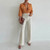 Casual Loose Flare Pants Women Autumn Chic Pleated Button Split Office Lady Trousers 2022 Fashion Simple All-match Female Pant