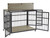 Furniture style dog crate wrought iron frame door with side openings, Grey, 43.3''W x 29.9''D x 33.5''H.