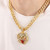 Personality Roaring Big Mouth Dog Head Cuban Solid Full Zircon Hip Hop Necklace
