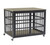 Furniture style dog crate wrought iron frame door with side openings, Grey, 38.4''W x 27.7''D x 30.2''H.