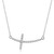 14k White Gold Diamond Embellished Cross Motif Necklace (.21cttw)
