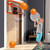 Indoor Mini Basketball Hoop Set Over Door Basketball Hoop with 4 Inflatable Balls Electric Audio Scorer Foldable Basket Gift for Kids and Adults