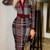 Chic Long Sleeve Bodycon Dress in Plaid - Women's Trendy Apparel
