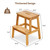 2-Step Wooden Stool, Solid Acacia Wood Step Stool for Adults and Kids, 19.6 Inches Tall, 350 lbs Capacity, Bathroom Bench, Kitchen or Closet Climbing Chair, Indoor and Outdoor Use, Easy Assembly