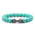 Turquoise Energy Gun Black Electroplated Alloy Barbell Bracelet