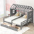Twin Size House Platform Beds with Two Drawers for Boy and Girl Shared Beds, Combination of 2 Side by Side Twin Size Beds, Gray(old sku: GX000927AAE)