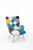 Modern Patchwork Accent Chair with Solid Wood Armrest and Feet, Mid-Century Modern Accent Sofa, Fabric Sofa Chair for Living Room Bedroom Studio, Comfy Side Armchair for Bed