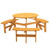 6-Person Circular Outdoor Wooden Picnic Table for Patio, Backyard, Garden, DIY w/ 3 Built-in Benches, 1720lb Capacity - Natural