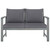 Patio Bench 47.2" with Dark Gray Cushion Solid Acacia Wood