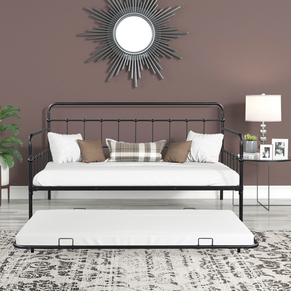 Metal Frame Daybed with trundle