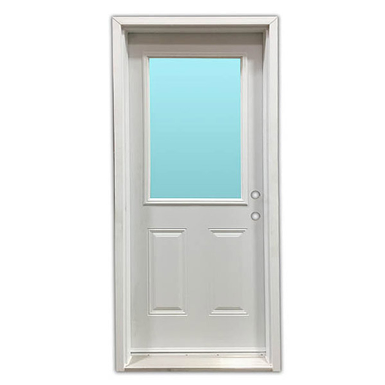 Extreme Exterior Door | 4-5/8" Vinyl Cladd Frame | Left-Handed In-Swing | 32" Slab with 23 x 37 Clear Fixed Insert