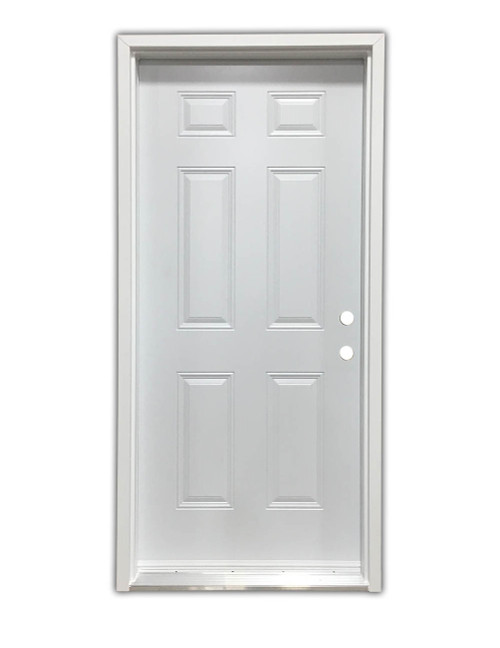 Extreme Exterior Door | 4-5/8" Vinyl Cladd Frame | Left-Handed In-Swing | 32" 6 Panel Slab