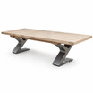 The Quinn Extendable Dining Table, elegantly crafted with a contemporary metal base, extending from 250cm to 350cm