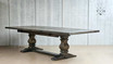 High angle view of the table fully extended, showcasing its full dining capacity