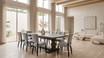 Thomas and Hurley Darcy parquetry table showing elegant dark pedestal and closed top.