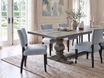 Angled view of the Darcy Oak Parquetry Extendable Dining Table, displaying its classic elegance