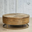 Front view of Darcy Oak Parquetry Coffee Table, showcasing its elegant design and handcrafted details